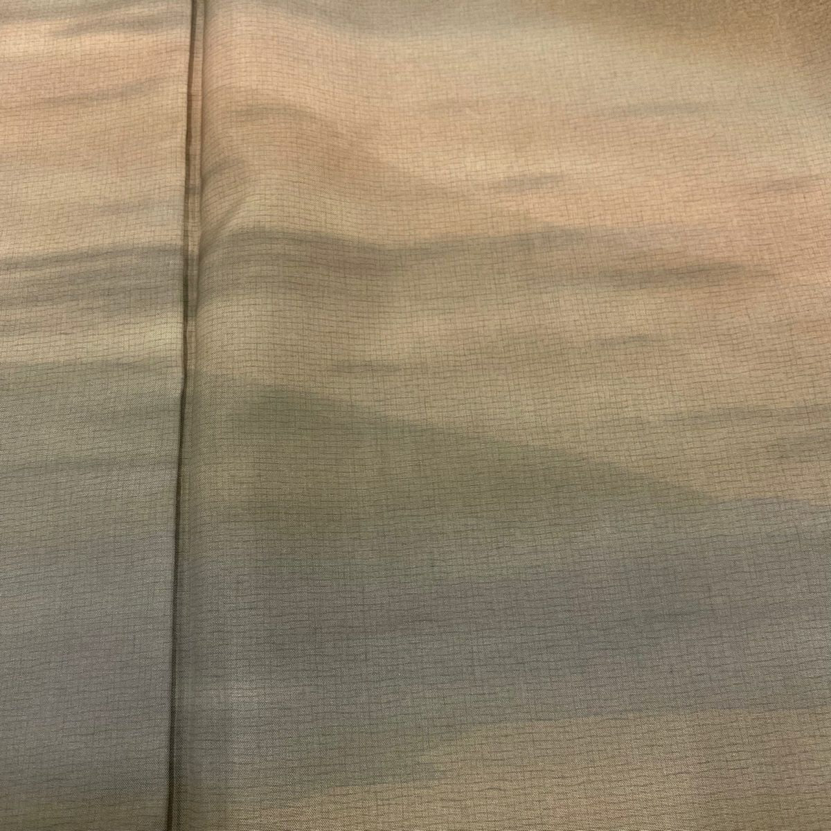 【美品】 付下 身長157cm 袖長61.5cm S 雙層 紬織織 山並 霞暈 茶 純蠶絲 優品級