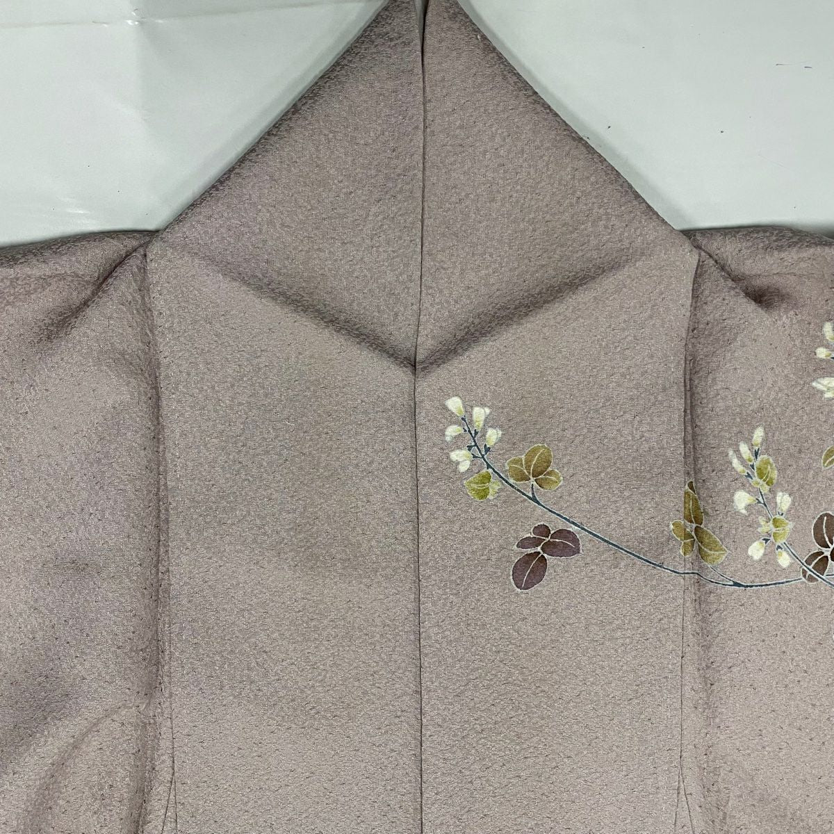 訪問服 身長156.5cm 袖長61.5cm S 雙層 草花紋紋 金彩裝飾 漸層 灰紫 純蠶絲 優品級