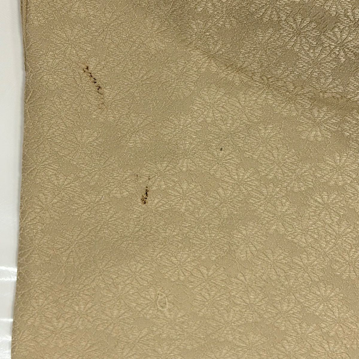 付下 身長156cm 袖長62cm S 雙層 幾何學 地紋 淺茶 純蠶絲 秀品級 一個紋