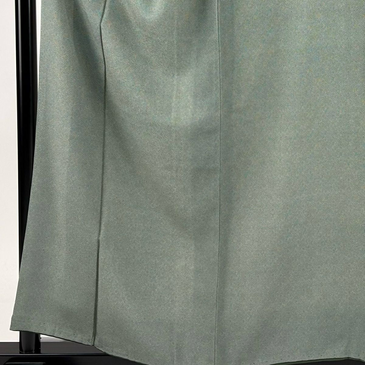 江戶小紋 身長157cm 袖長64.5cm M 雙層 幾何學 綠 純蠶絲 名品級
