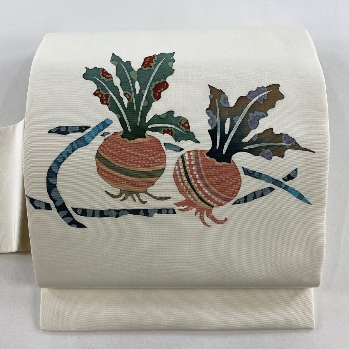【美品】名古屋帶 秀品級 生物 奶油色 純蠶絲