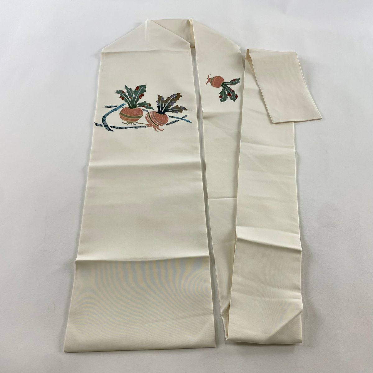 【美品】名古屋帶 秀品級 生物 奶油色 純蠶絲