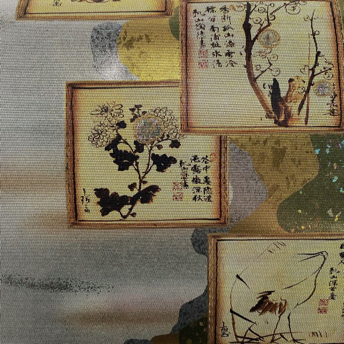 【美品】 袋帶 秀品級 色紙 文字紋 螺鈿金金箔 金金箔 銀 お太鼓紋 純蠶絲