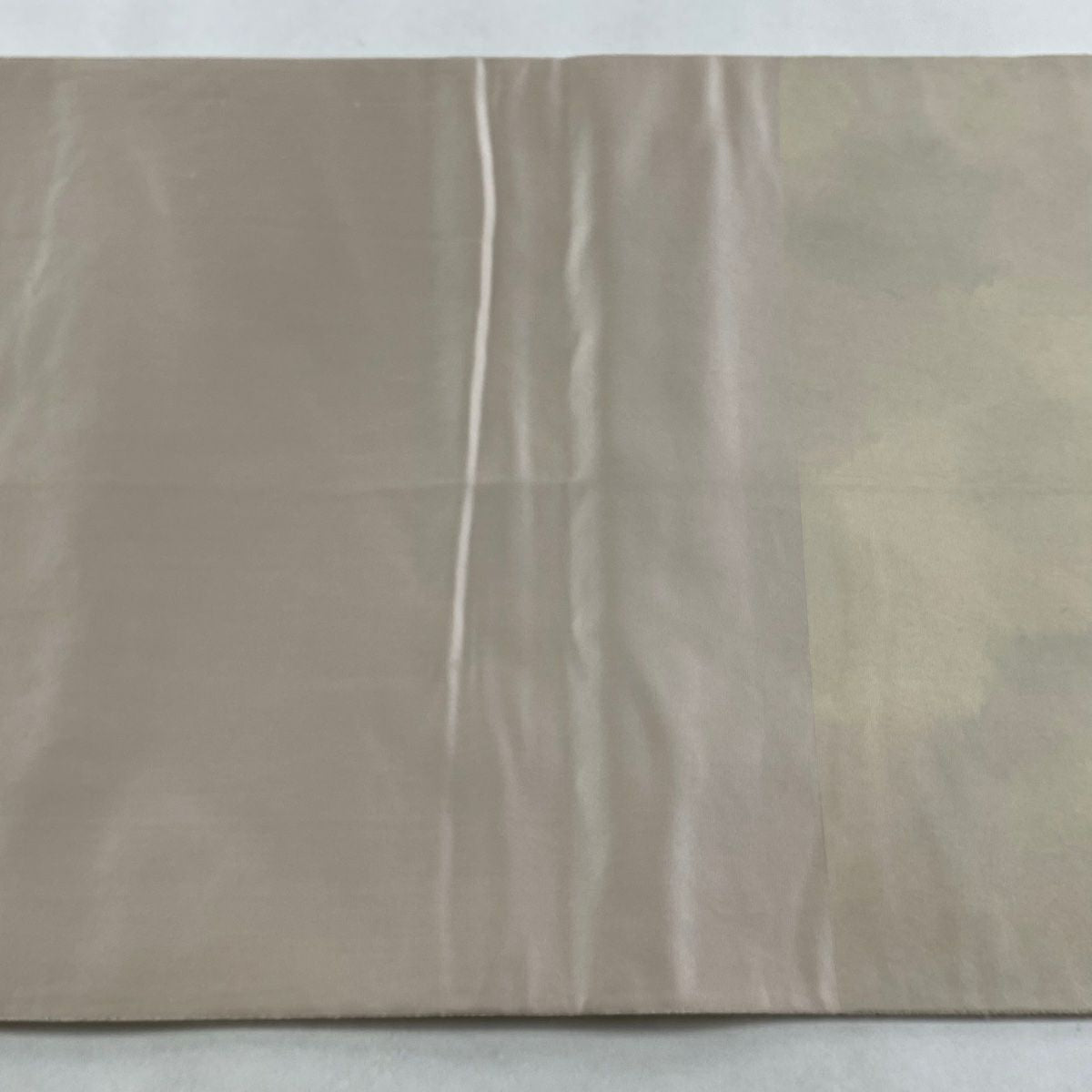 袋帶 逸品級 由水十久監修 落款あり 人物 箜篌 米色 お太鼓柄 純蠶絲