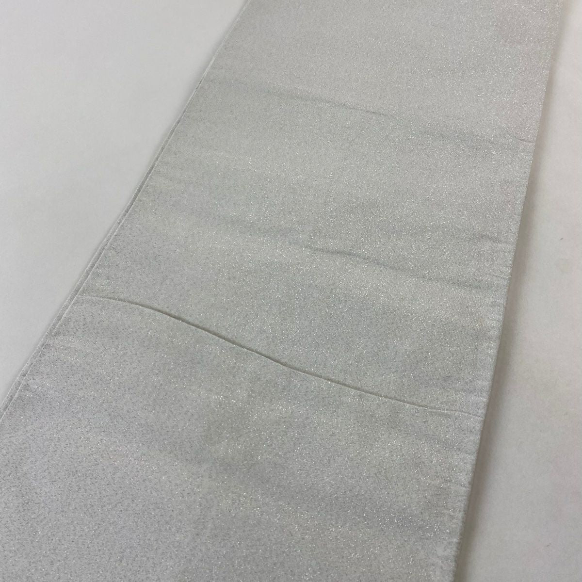 袋帶 秀品級 山並 霞 金銀絲 綴 灰白 大鼓圖案 純蠶絲
