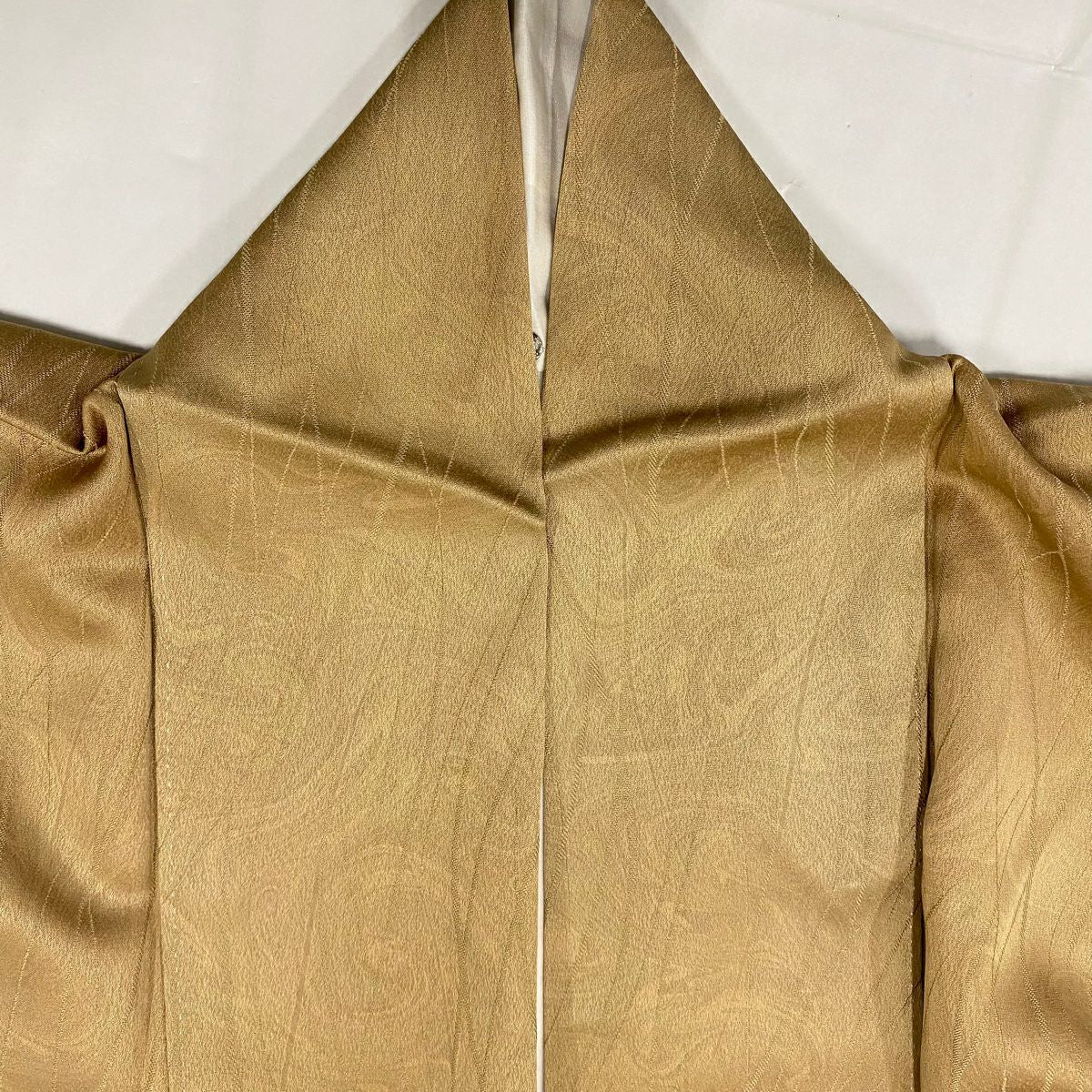 付下 身長159.5cm 袖長63cm S 雙層 流水 墨流染 分染 漸層 薄茶 純蠶絲 名品級