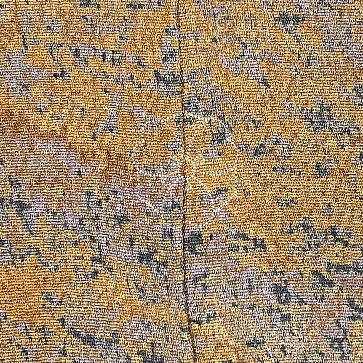 【美品】 付下 身長150cm 袖長63cm S 雙層 陶彩染 幾何學 裾暈染 茶 純蠶絲 名品級 一つ紋