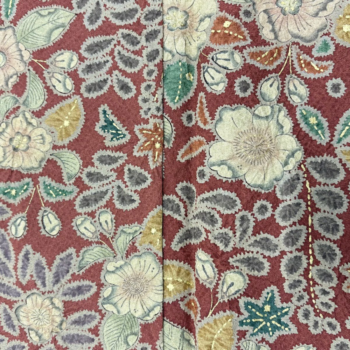 【美品】訪問服 身長157.5cm 袖長62.5cm S 雙層 辻花染 金銀彩 漸層 淺茶 純蠶絲 名品級