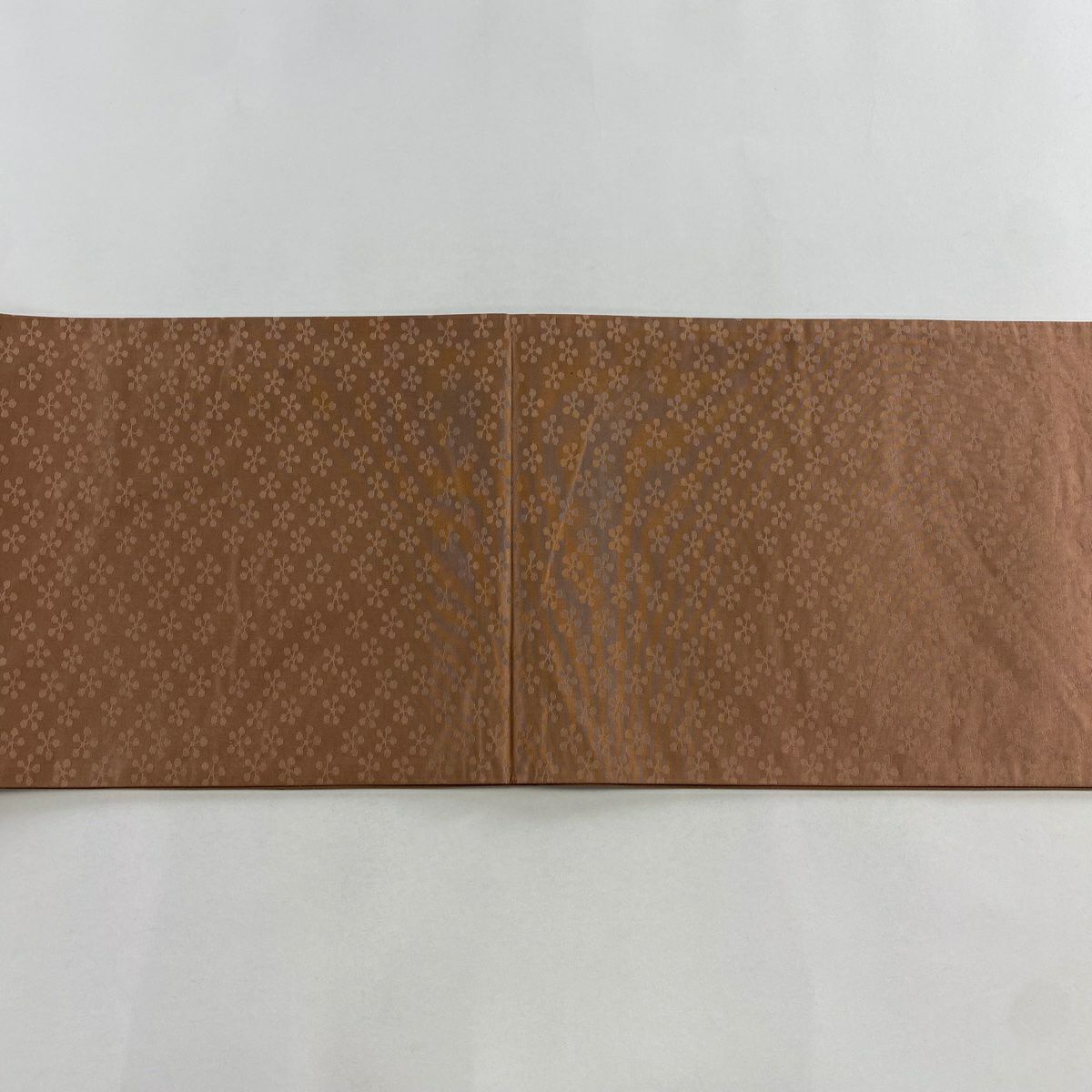 【美品】 袋帶 秀品級 關西仕立 紹江華紋 華紋 金金箔 切嵌 小豆色 大鼓圖案 純蠶絲