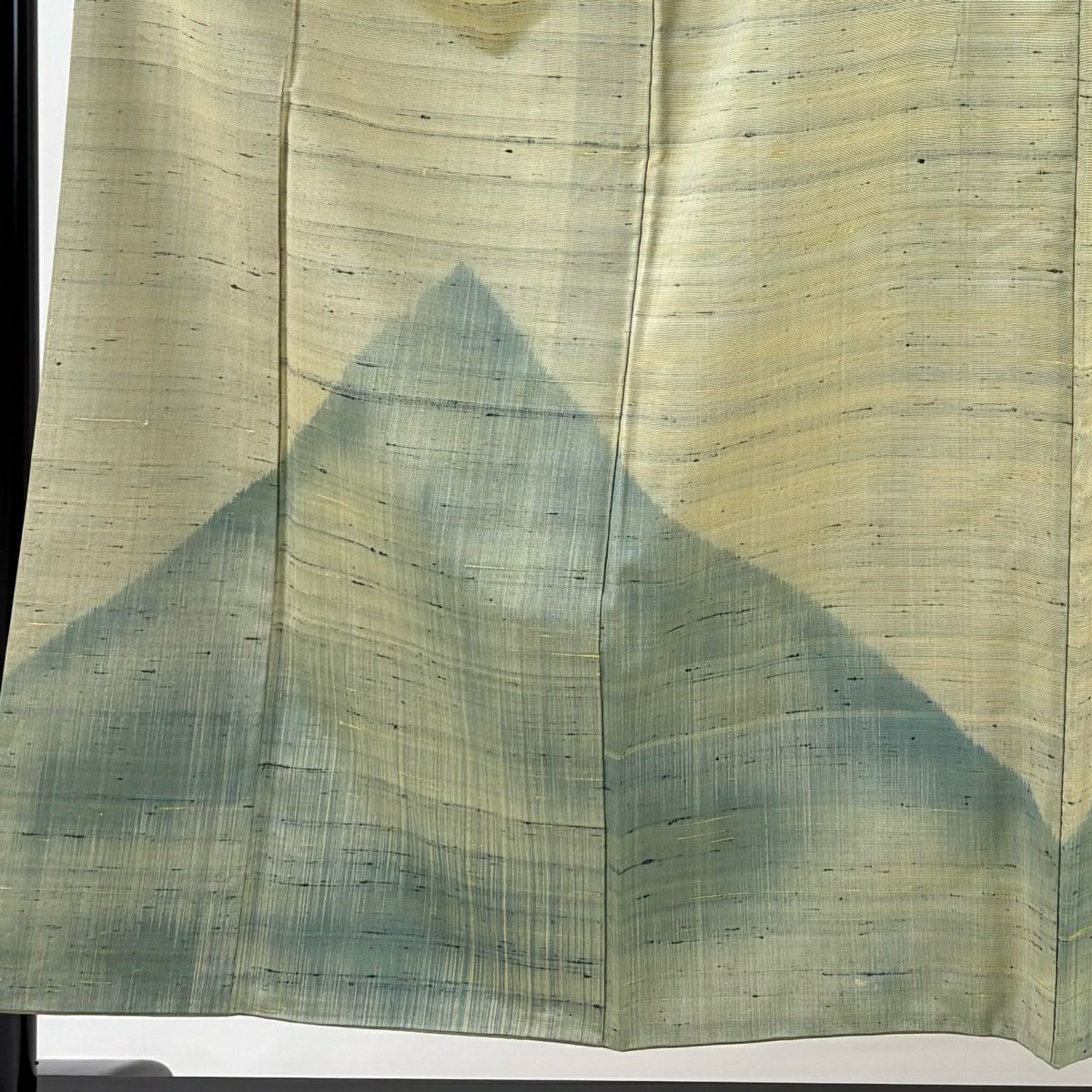 付下 身長154.5cm 袖長65.5cm M 雙層 紬織織 幾何學圖案 米色 純蠶絲 優品級 一個紋