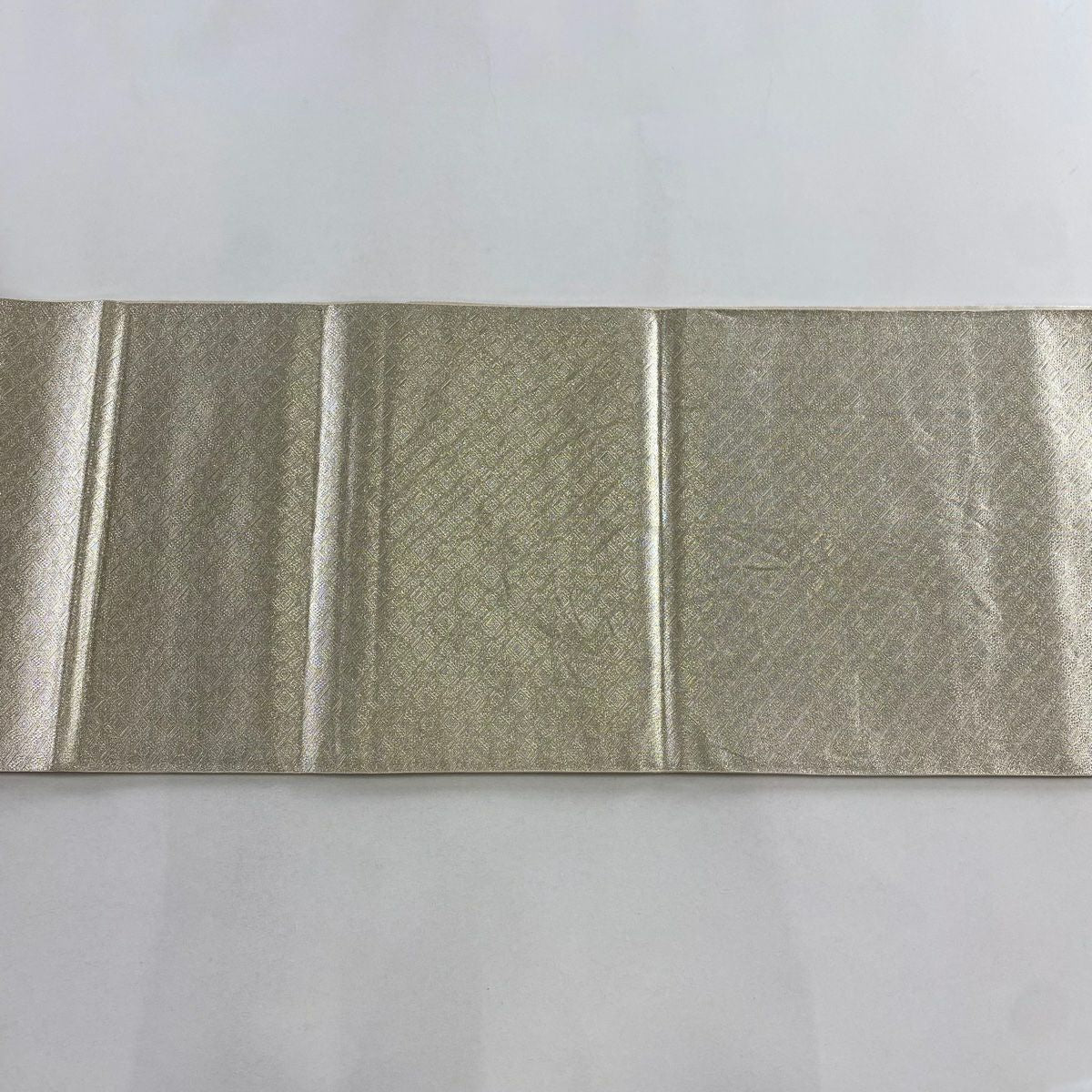 【美品】 袋帶 秀品級 花鳥 菱 金糸 金金箔 銀 六通 純蠶絲
