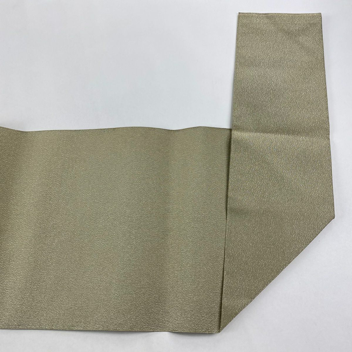 【美品】 名古屋帶 秀品級 八寸名古屋帶 松樹葉仕立 抹茶 金銀彩 純蠶絲