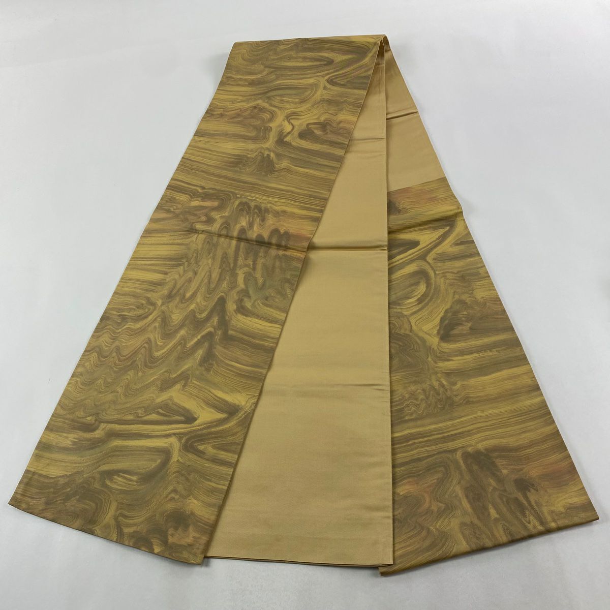 袋帶 秀品級 幾何學 黃土 深藍 六通 純蠶絲