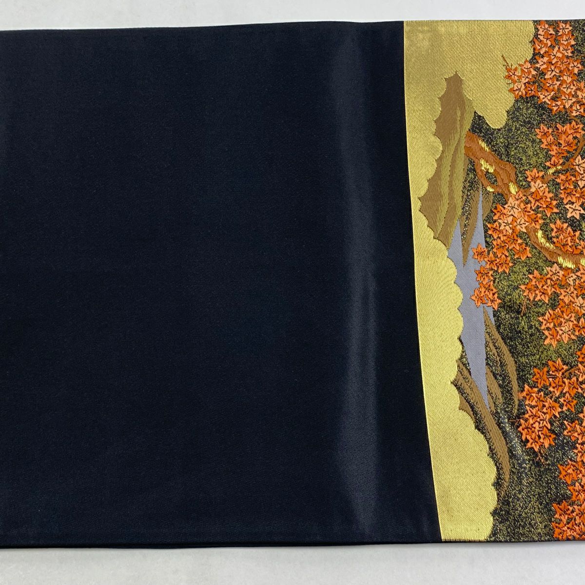 【美品】袋帶 秀品級 落款あり 本家加納 櫻花 紅葉 金絲 金 六通 純蠶絲