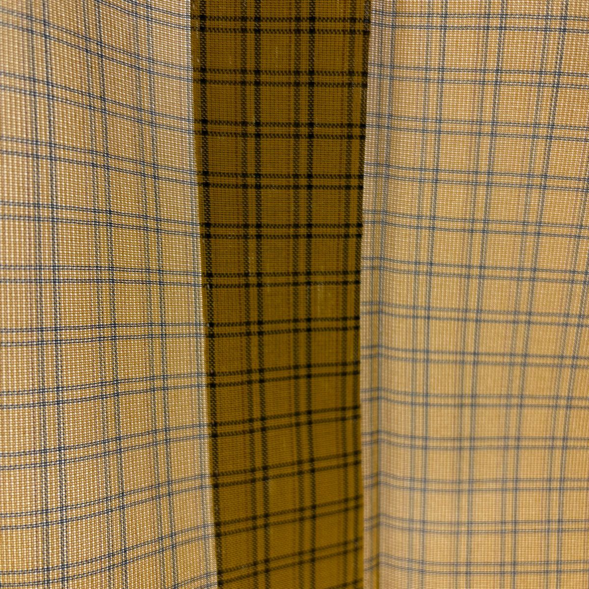【美品】 紬織 身長163.5cm 袖長68cm L 薄物 本場黃八丈 證書齊全 格子 山吹茶 正蠶絲 逸品級