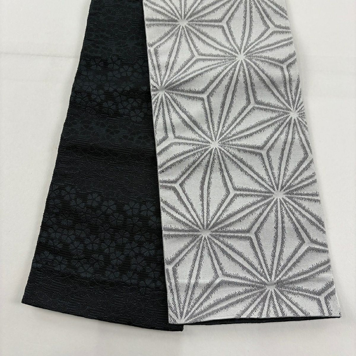 【美品】半幅帶 優品級 麻葉 灰白 化纖