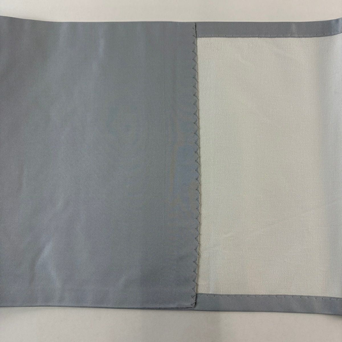 【美品】 開口名古屋帶 優品級 華紋 金銀彩 螺鈿 灰綠 純蠶絲