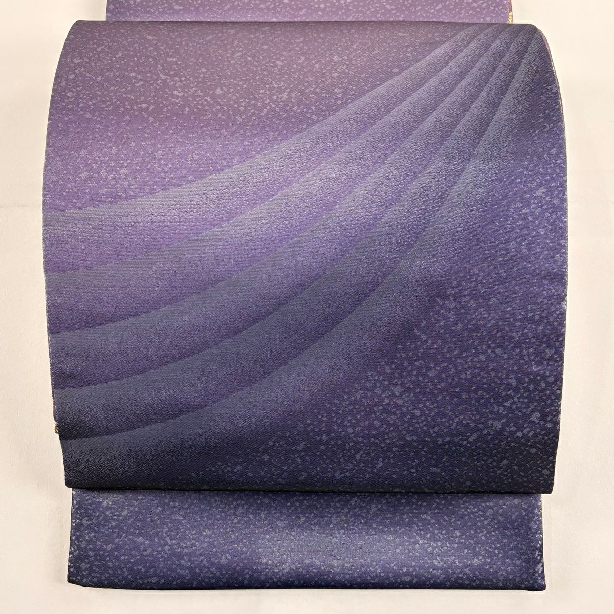 【美品】 袋帶 秀品級 幾何學 金金箔 紫色 大鼓圖案 純蠶絲