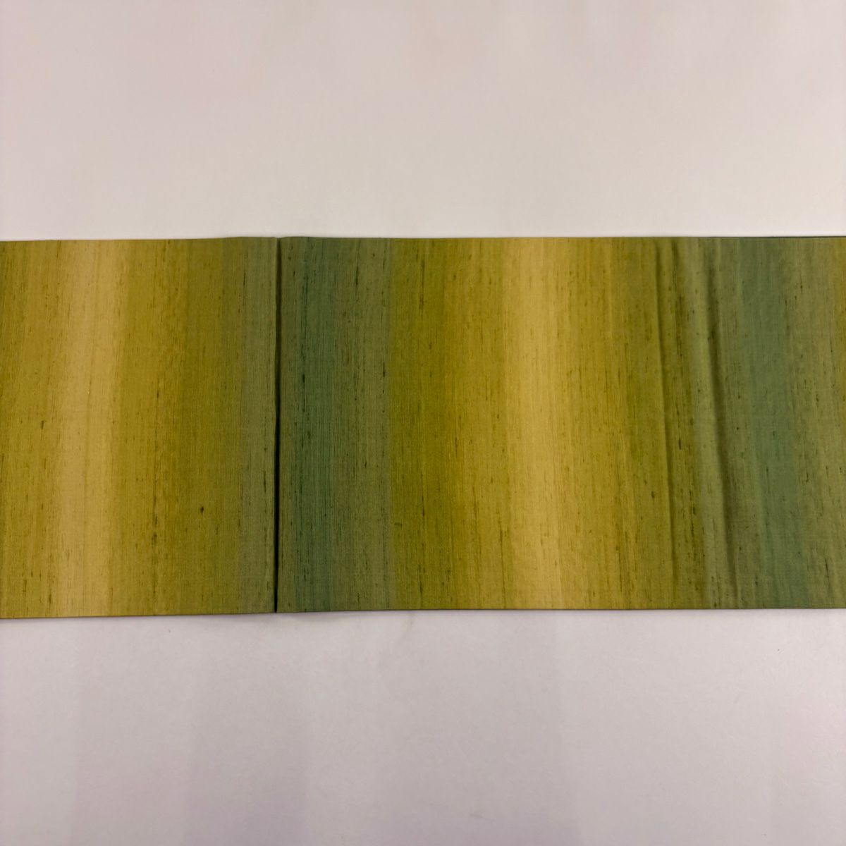 【美品】 袋帶 秀品級 紬織織 漸層圖案 淺綠 全通 純蠶絲