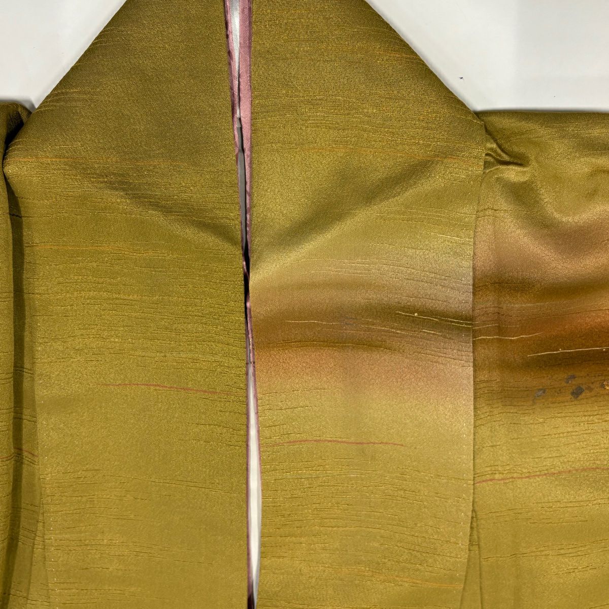 訪問服 身長158cm 袖長66cm M 雙層 霞 金金箔散佈 金銀彩 漸層 黃土 純蠶絲 優品級