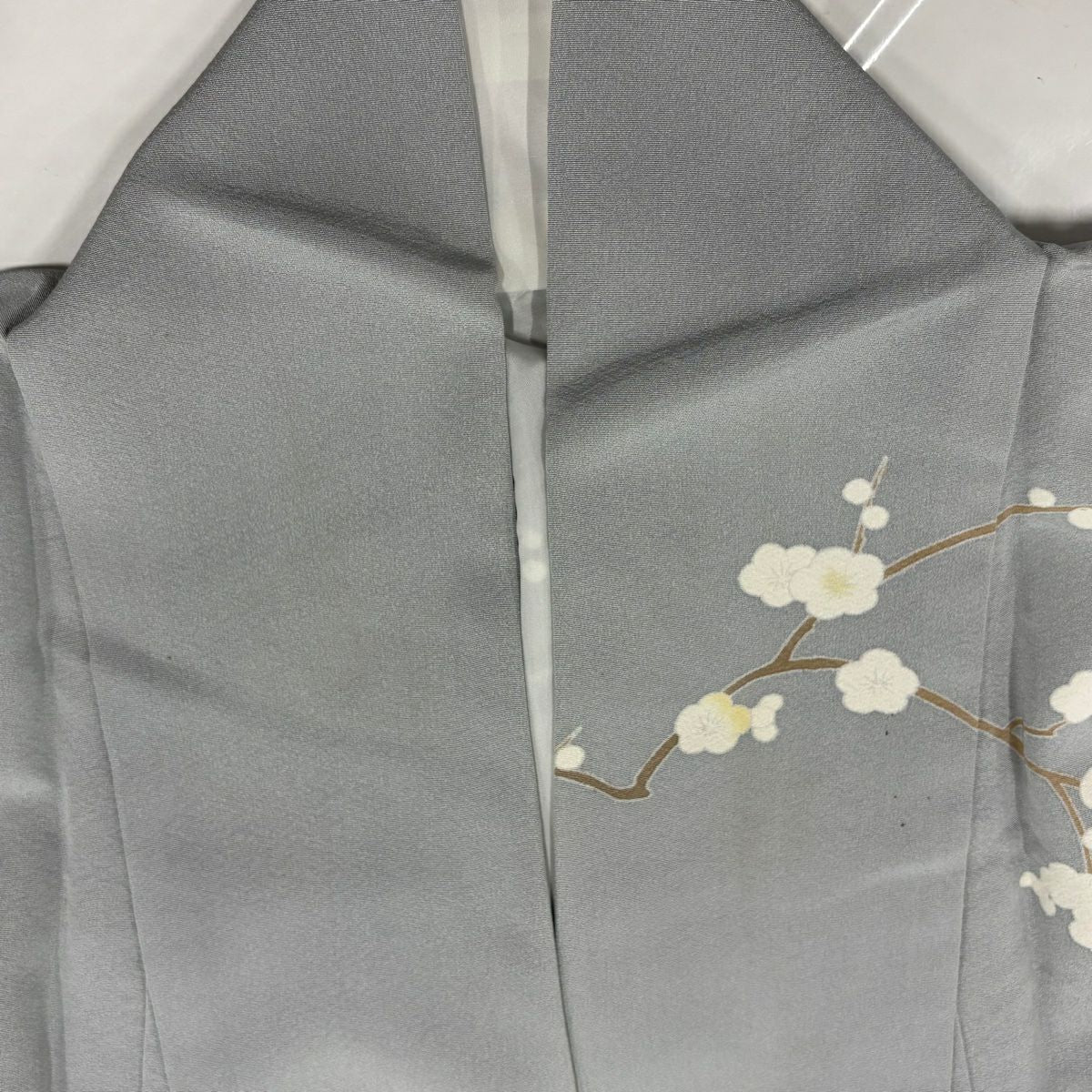訪問服 身長166cm 袖長63cm S 雙層 大和 布料 枝梅花 漸層 青灰 純蠶絲 優品級