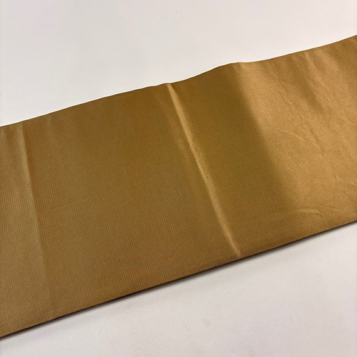 【美品】 袋帶 名品級 段紋 幾何圖案 金銀線 金金箔 黃土色 六通 純蠶絲