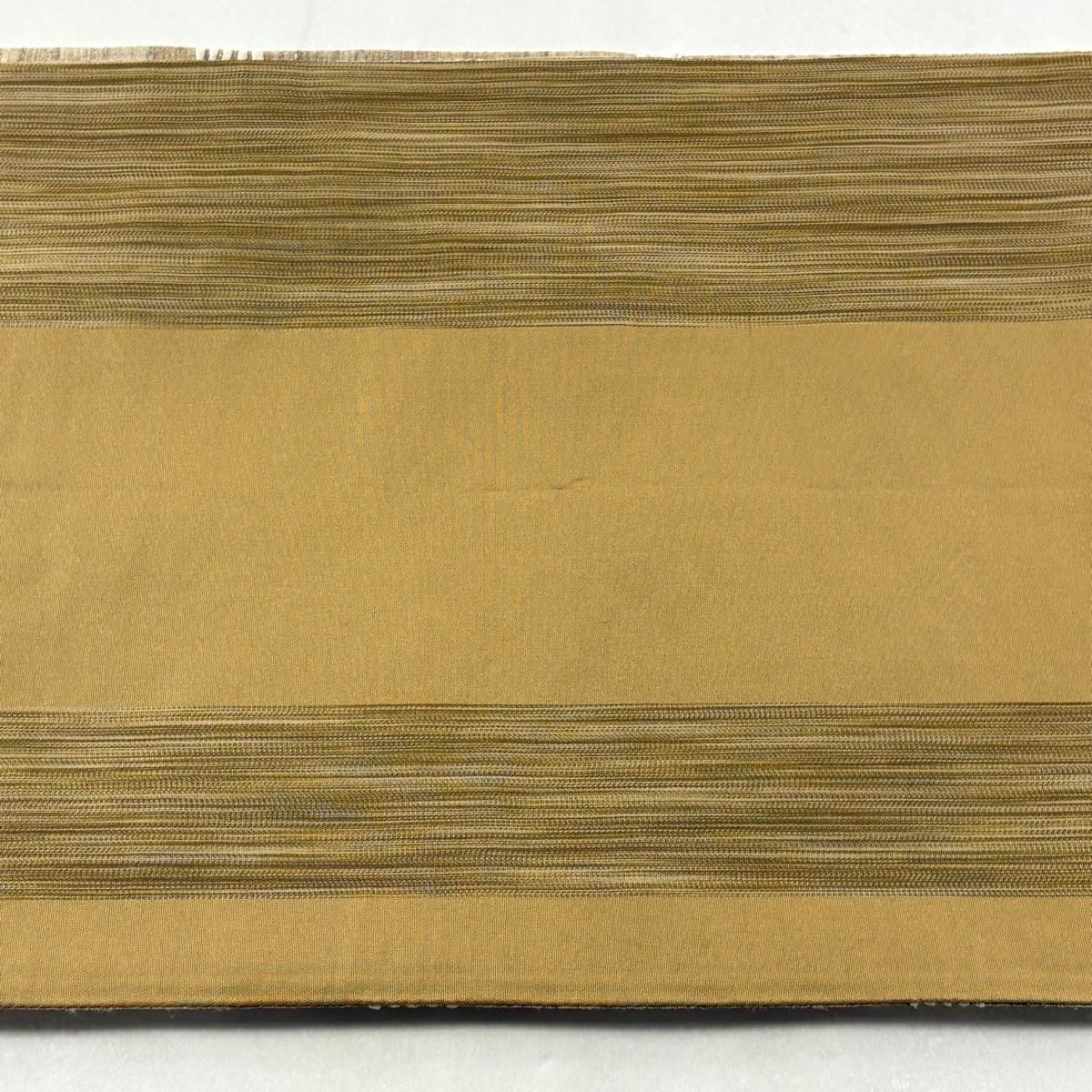 【美品】 袋帶 逸品級 有落款 有證書 幾何學圖案 野蠶絲 印度穆卡絲綢 米色 全通 純蠶絲
