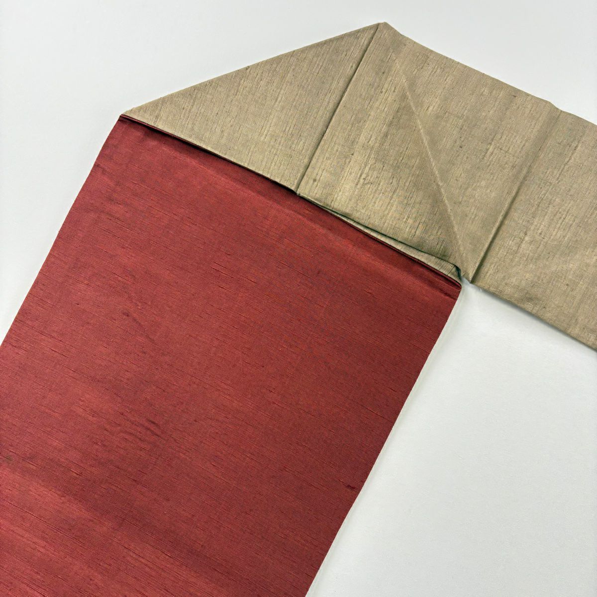 【美品】名古屋帶 優品級 紬織織 蝴蝶 茜 純蠶絲