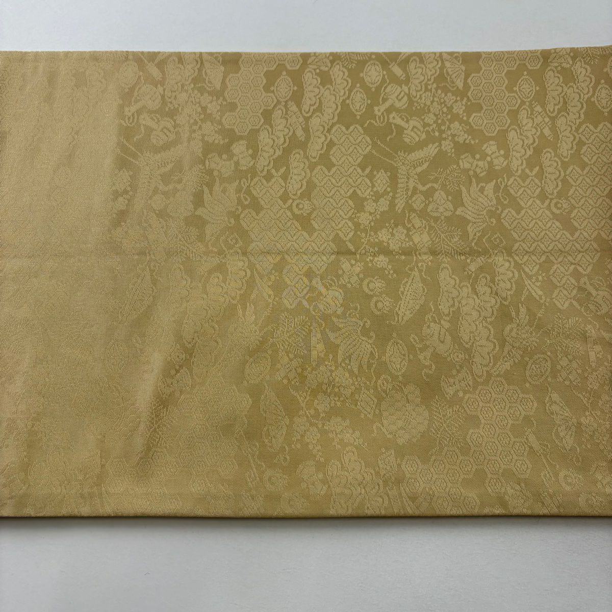 袋帶 秀品級 御所風景 松樹竹子梅花 金金箔 金色 大鼓圖案 純蠶絲