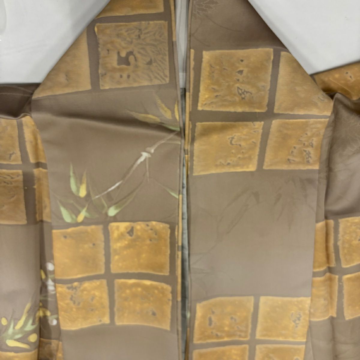 小紋 身長151cm 袖長62.5cm S 單層 枝梅花 笹 漸層 淺茶 純蠶絲 優品級