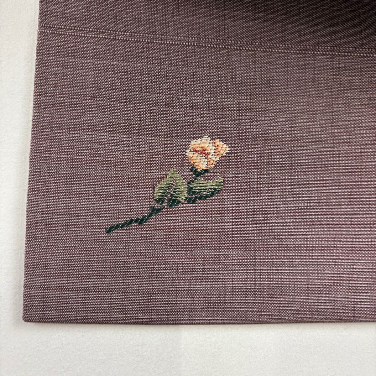 【美品】 名古屋帶 優品級 草花紋紋 花器 紫 純蠶絲
