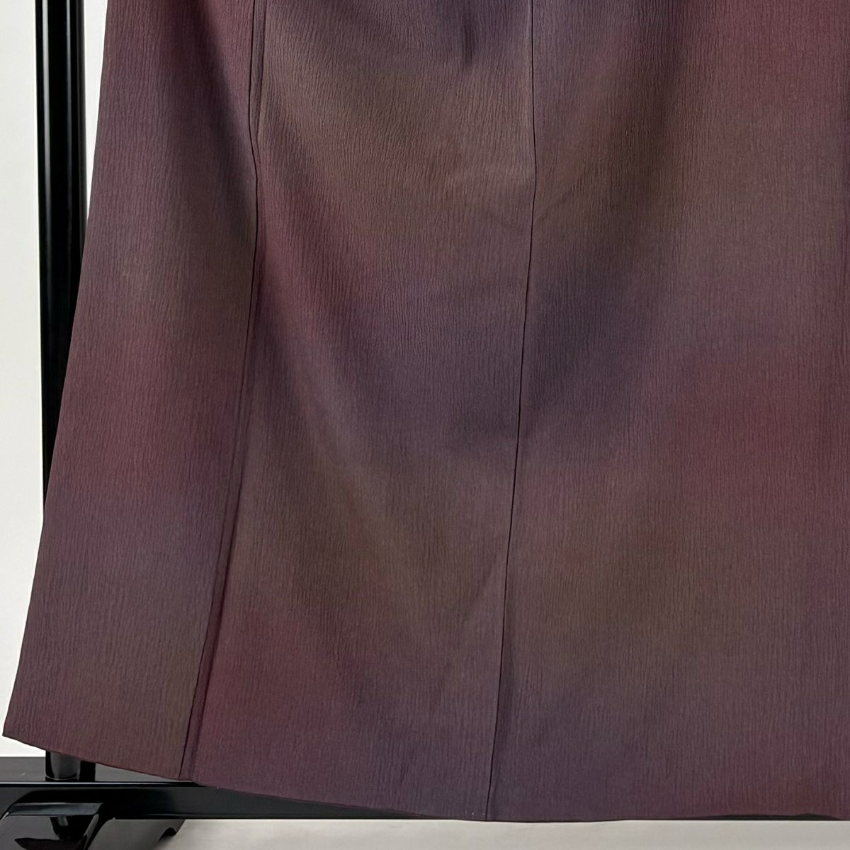 小紋 身長158.5cm 袖長65cm M 雙層 漸層圖案 茶紫 純蠶絲 優品級