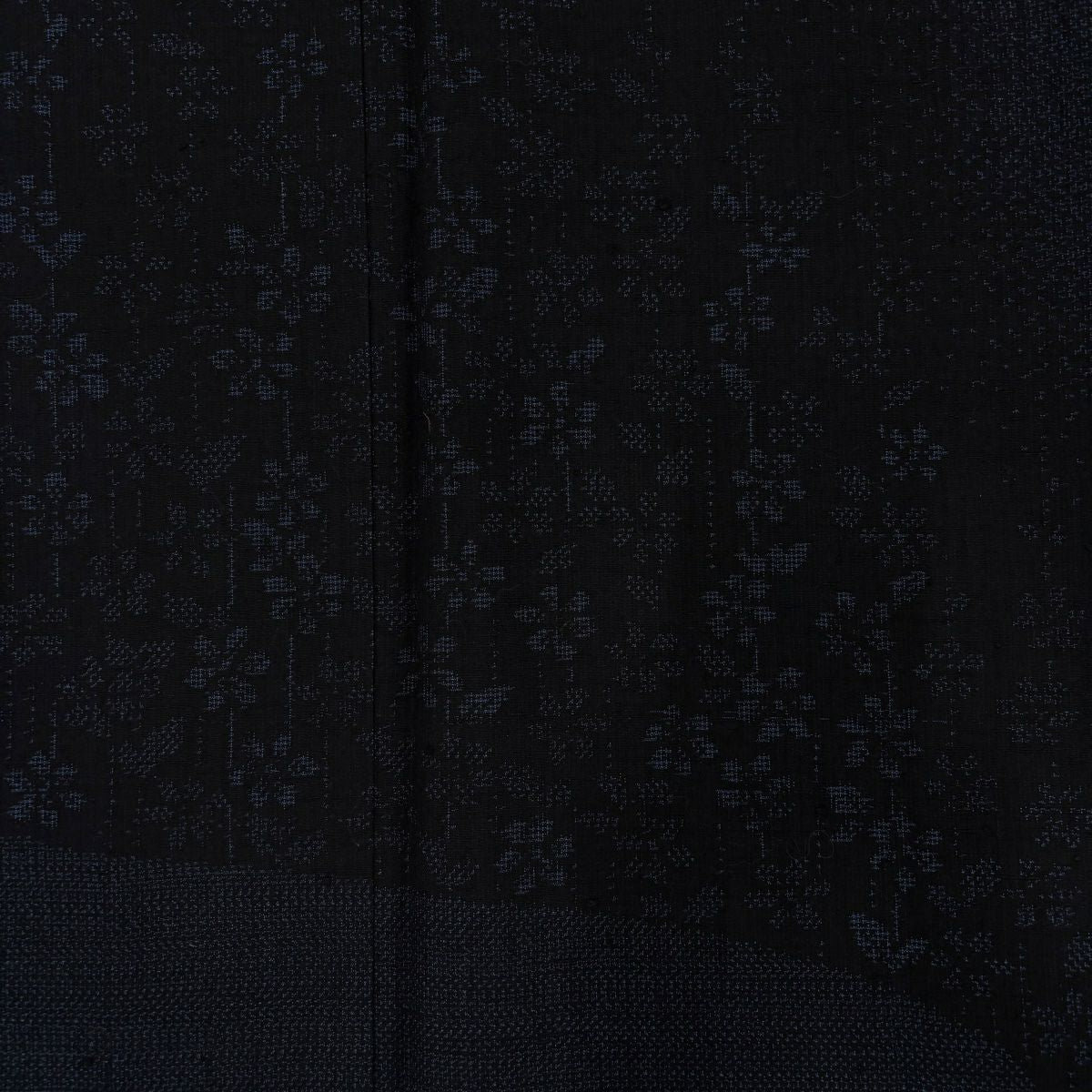 【美品】 付下 身長159cm 袖長62.5cm S 雙層 紬織織 落款 草花紋紋 流水 濃藍 純蠶絲 秀品級