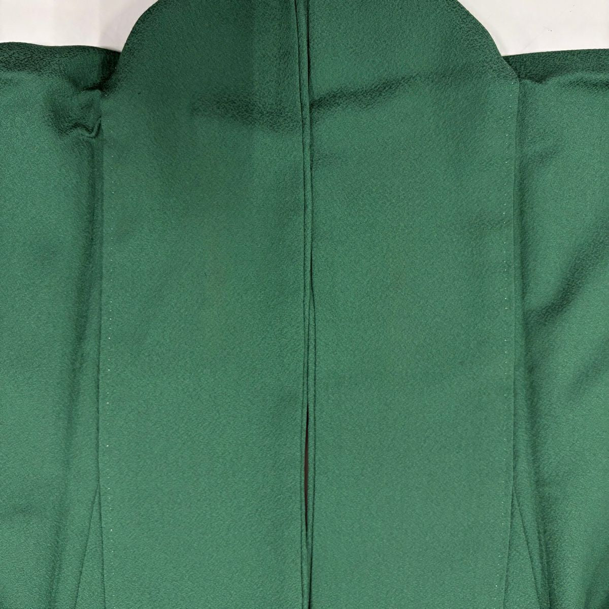 付下 身長159cm 袖長65.5cm M 雙層 落款あり 椿 茶道具 染分け ぼかし 綠 純蠶絲 秀品級