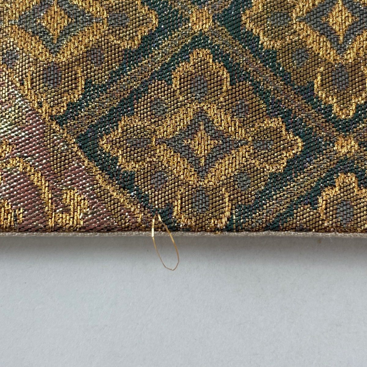 【美品】 袋帶 秀品級 華紋 蜀江華紋 金絲 金金箔 金 六通 純蠶絲