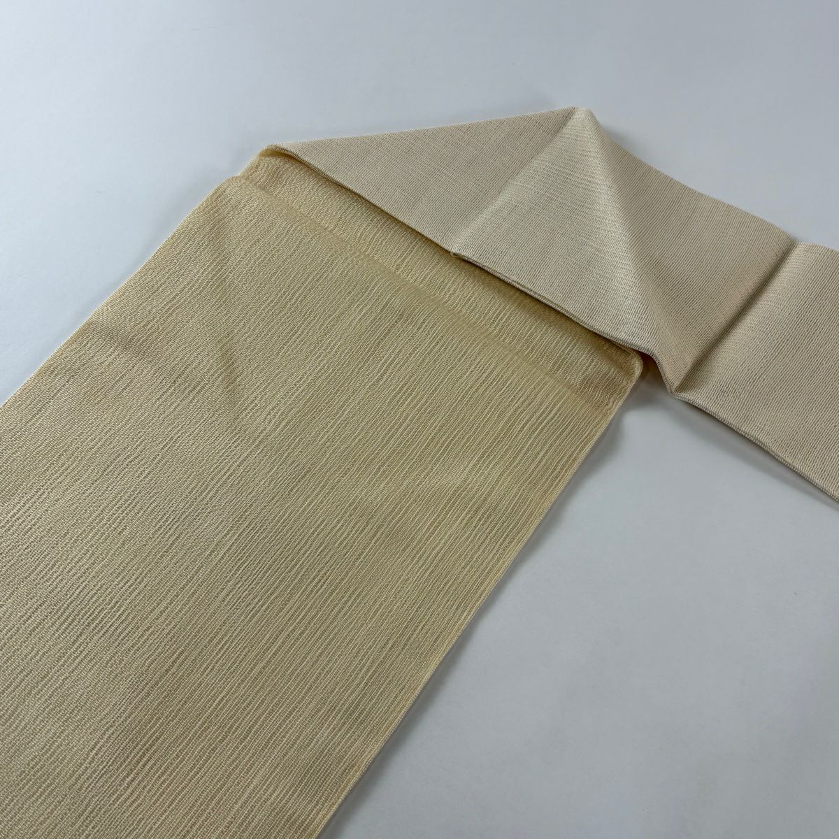 【美品】名古屋帶 秀品級 夏帶 幾何圖案 米色 純蠶絲