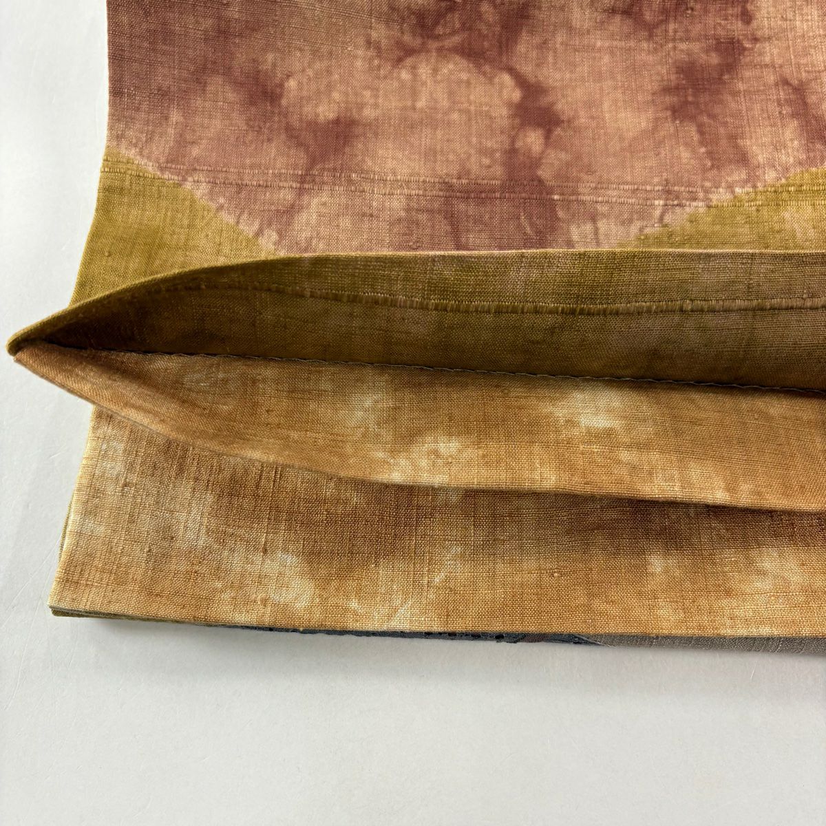 【美品】 袋帶 秀品級 紬織織 でんでん太鼓 玩具 刺繡 灰茶 お太鼓柄 純蠶絲