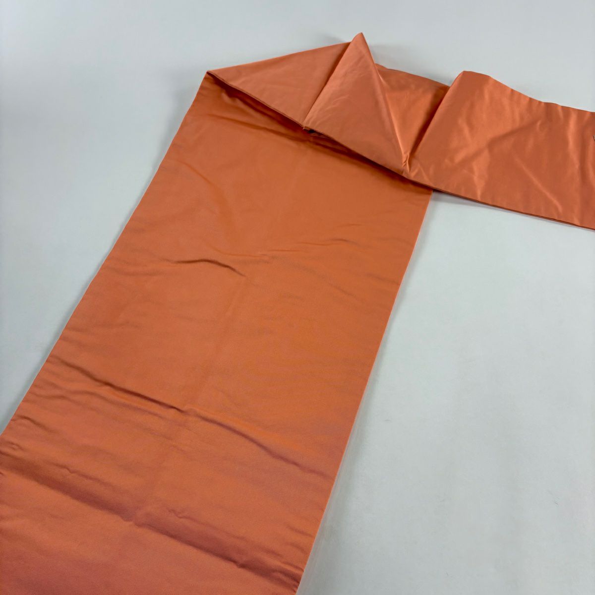 名古屋帶 秀品級 椿 刺繡 鮭粉色 純蠶絲