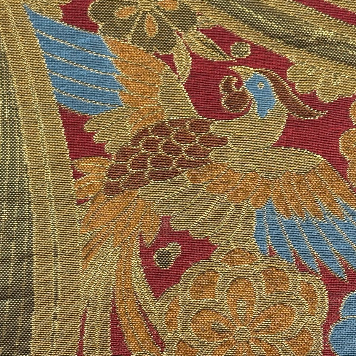 【美品】 袋帶 秀品級 櫻花 鳳凰 金金箔 金絲 金色 六通 純蠶絲