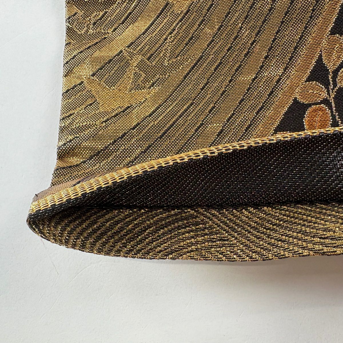 【美品】 袋帶 秀品級 櫻花 鳳凰 金金箔 金絲 金色 六通 純蠶絲