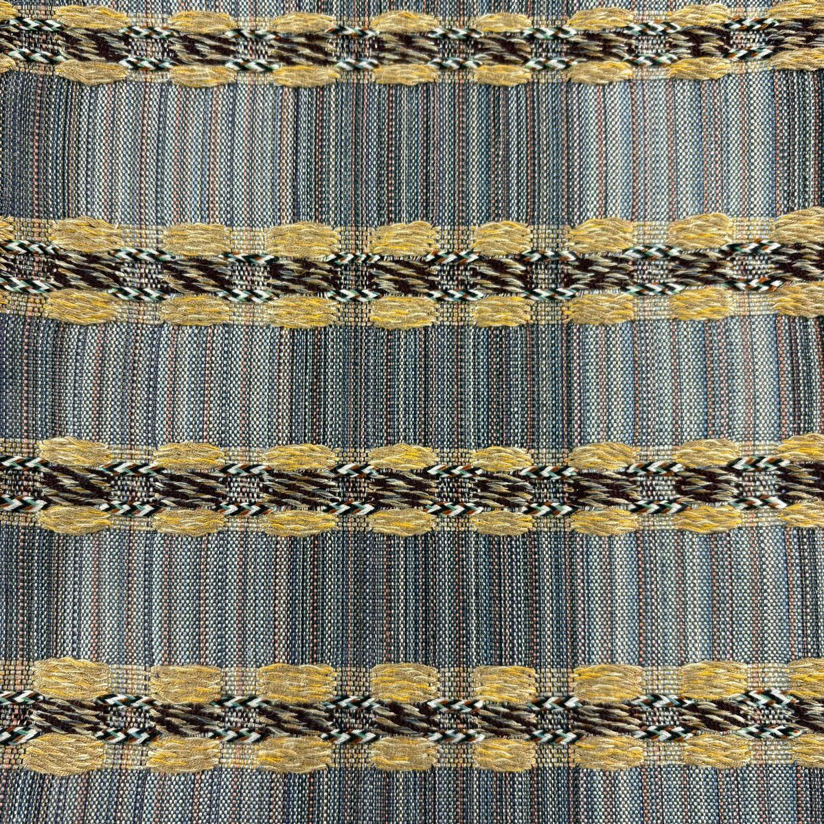 【美品】 袋帶 秀品級 條紋 金絲 刺繡 青灰 深藍色 紋樣 純蠶絲