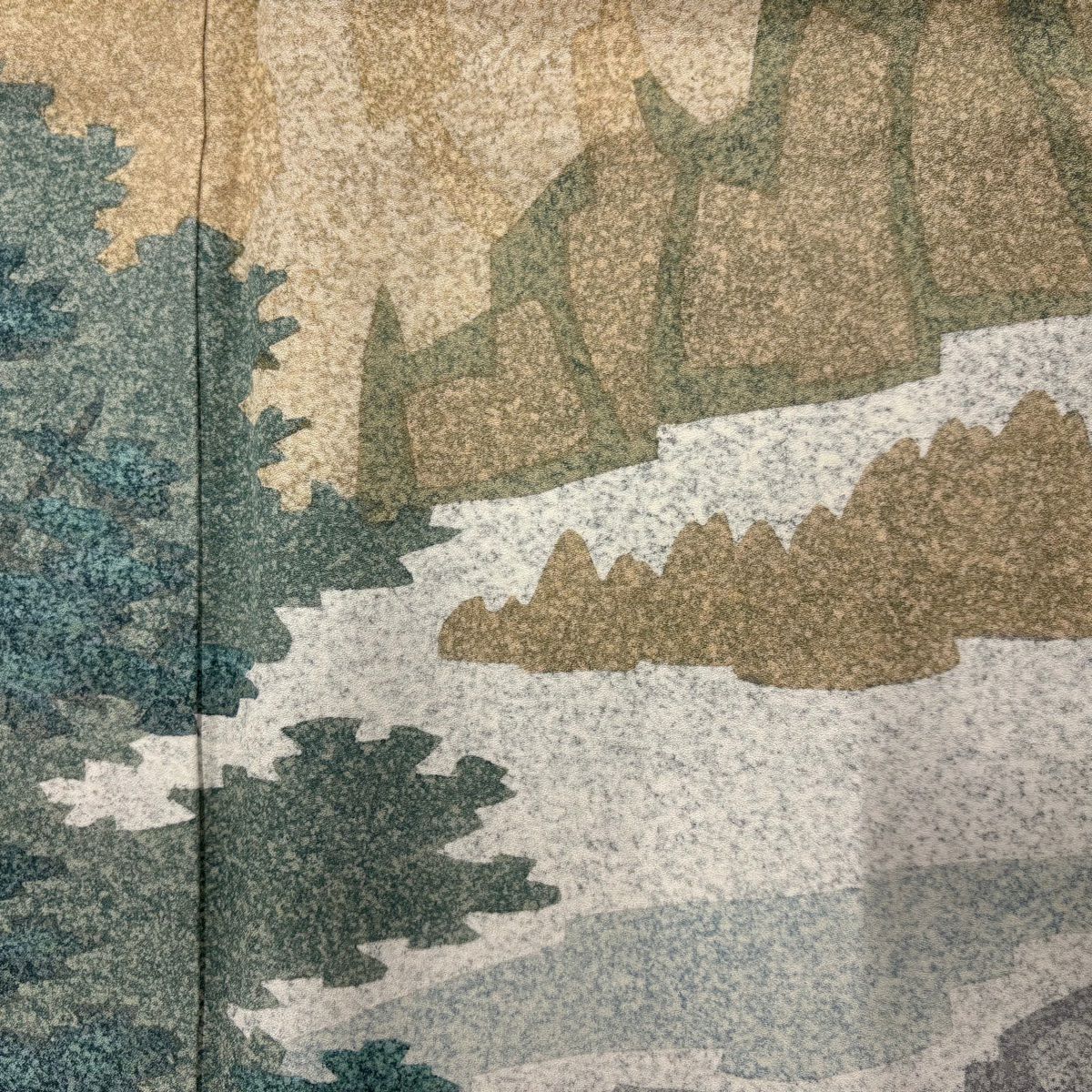 【美品】訪問服 身長152.5cm 袖長63cm S 雙層 風景 樹木 薄茶 純蠶絲 秀品級