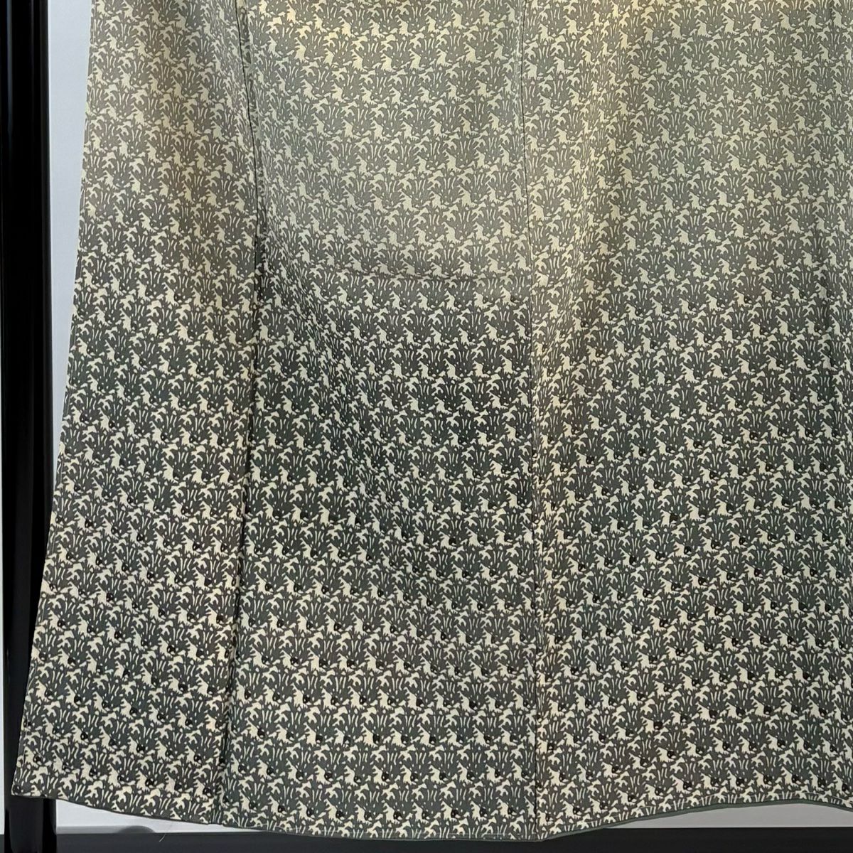 【美品】 付下 身長154cm 袖長62cm S 雙層 草花紋紋 漸層 米色 純蠶絲 優品級