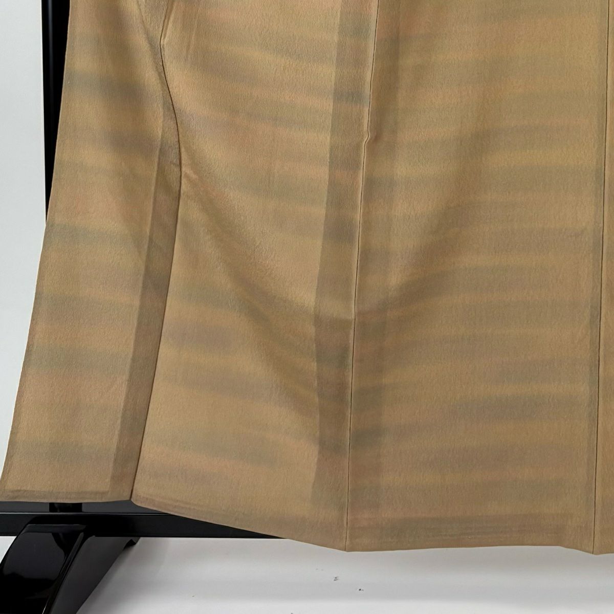 【美品】小紋 身長160.5cm 袖長65cm M 單層 霞 漸層 山吹茶 純蠶絲 秀品級 一つ紋