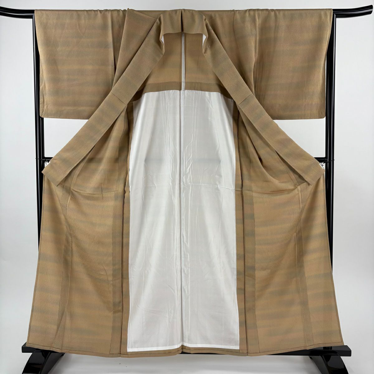【美品】小紋 身長160.5cm 袖長65cm M 單層 霞 漸層 山吹茶 純蠶絲 秀品級 一つ紋