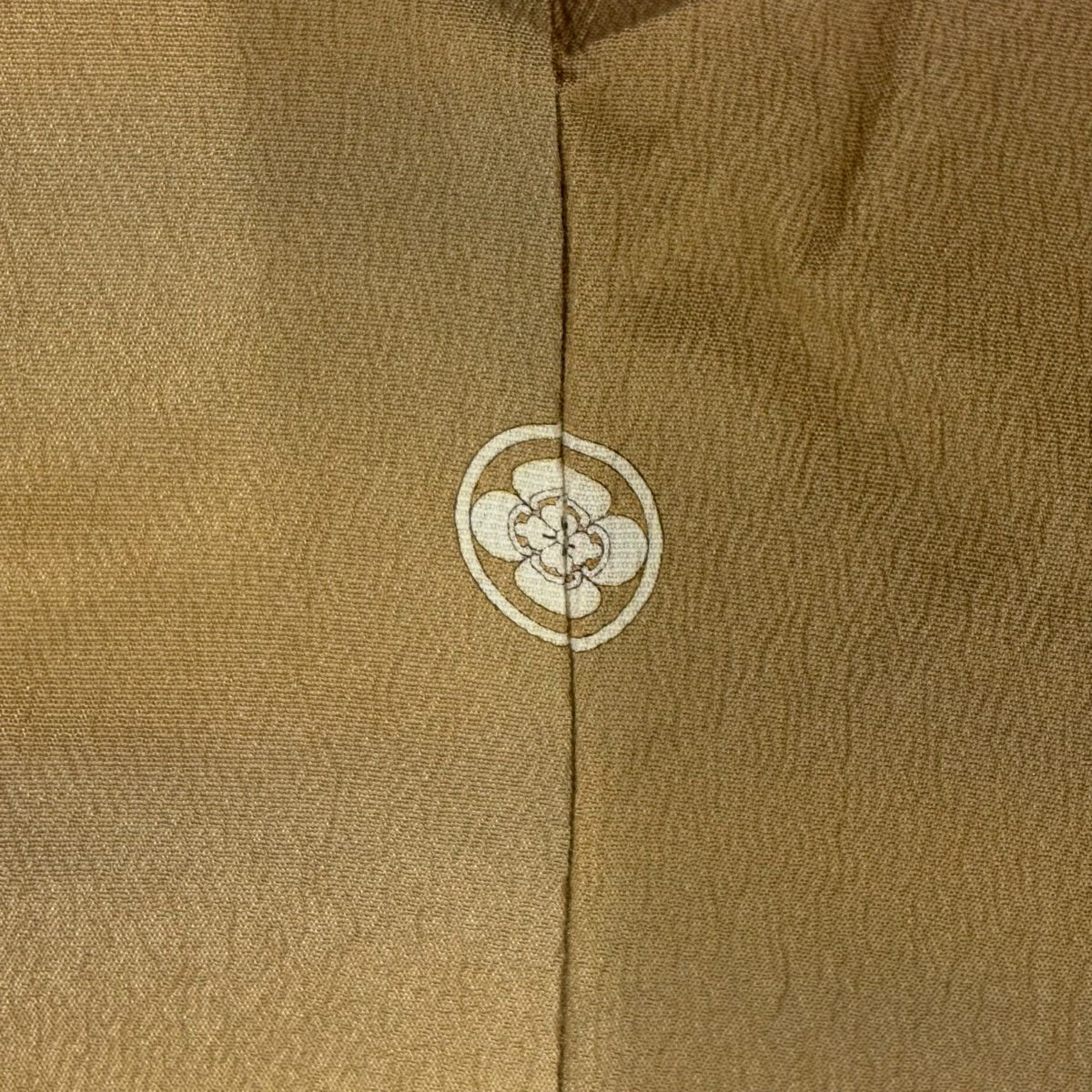 【美品】小紋 身長160.5cm 袖長65cm M 單層 霞 漸層 山吹茶 純蠶絲 秀品級 一つ紋