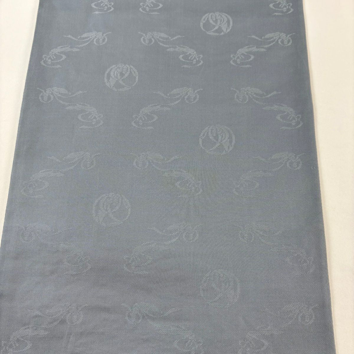 【美品】 袋帶 名品級 櫻花 唐織 金銀線 銀色 六通 純蠶絲