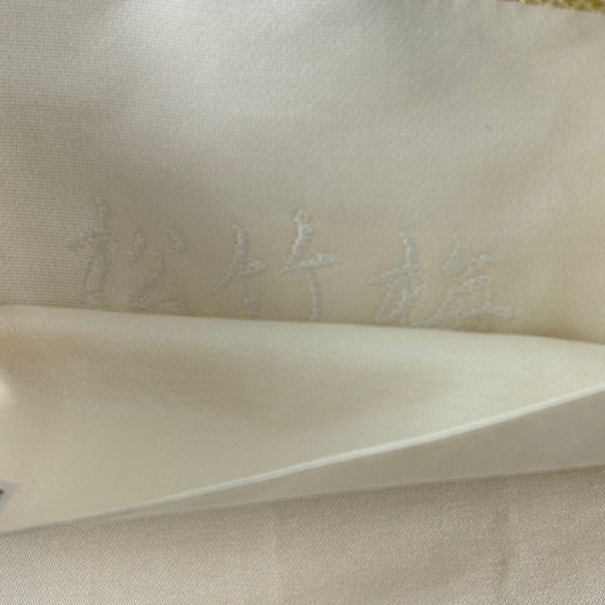 【美品】 袋帶 名品級 華紋 松樹 金絲 淺紫 六通 純蠶絲