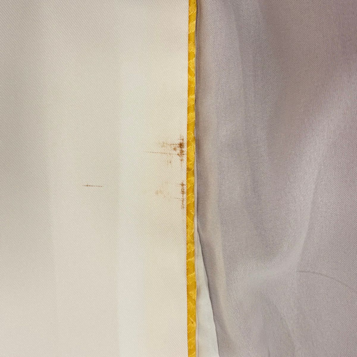 【美品】振袖禮服 身長169.5cm 袖長68cm L 雙層 草花紋紋 花瓣 金彩裝飾 染分 紅 純蠶絲 名品級
