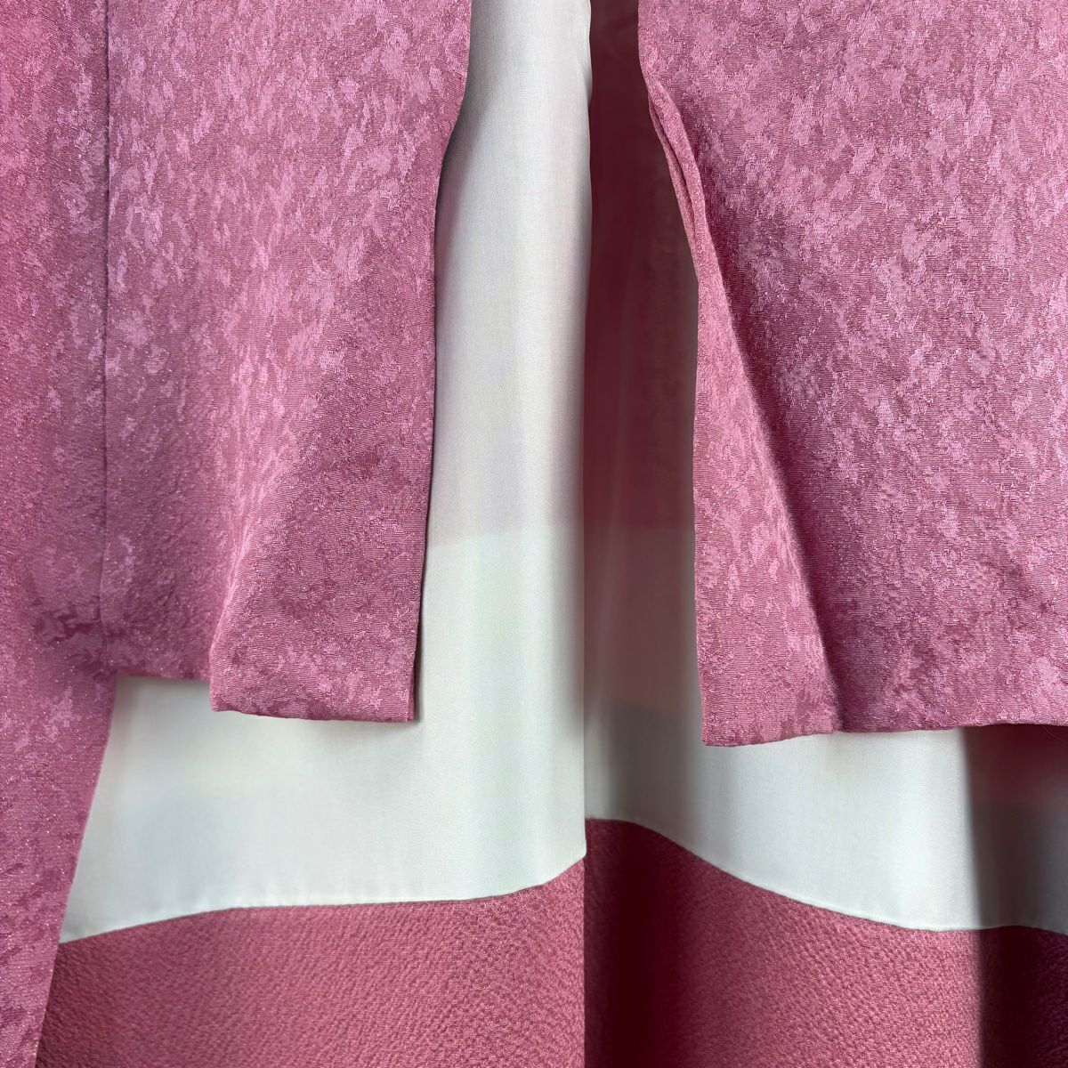 【美品】振袖禮服 身長160cm 袖長67cm M 雙層 大和 辻花染 金通し 粉紅 純蠶絲 逸品級